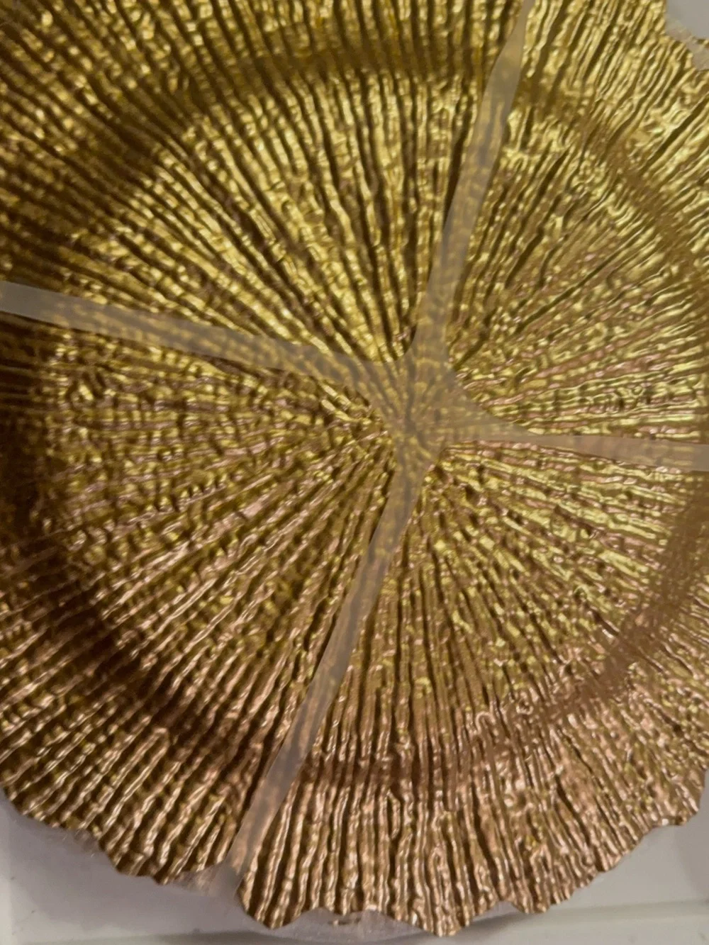 Thanksgiving fall Rachel Zoe acrylic Gold scallop charger plates set of four
